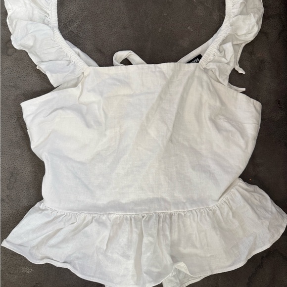 White Ruffle Tank Top - Picture 1 of 3